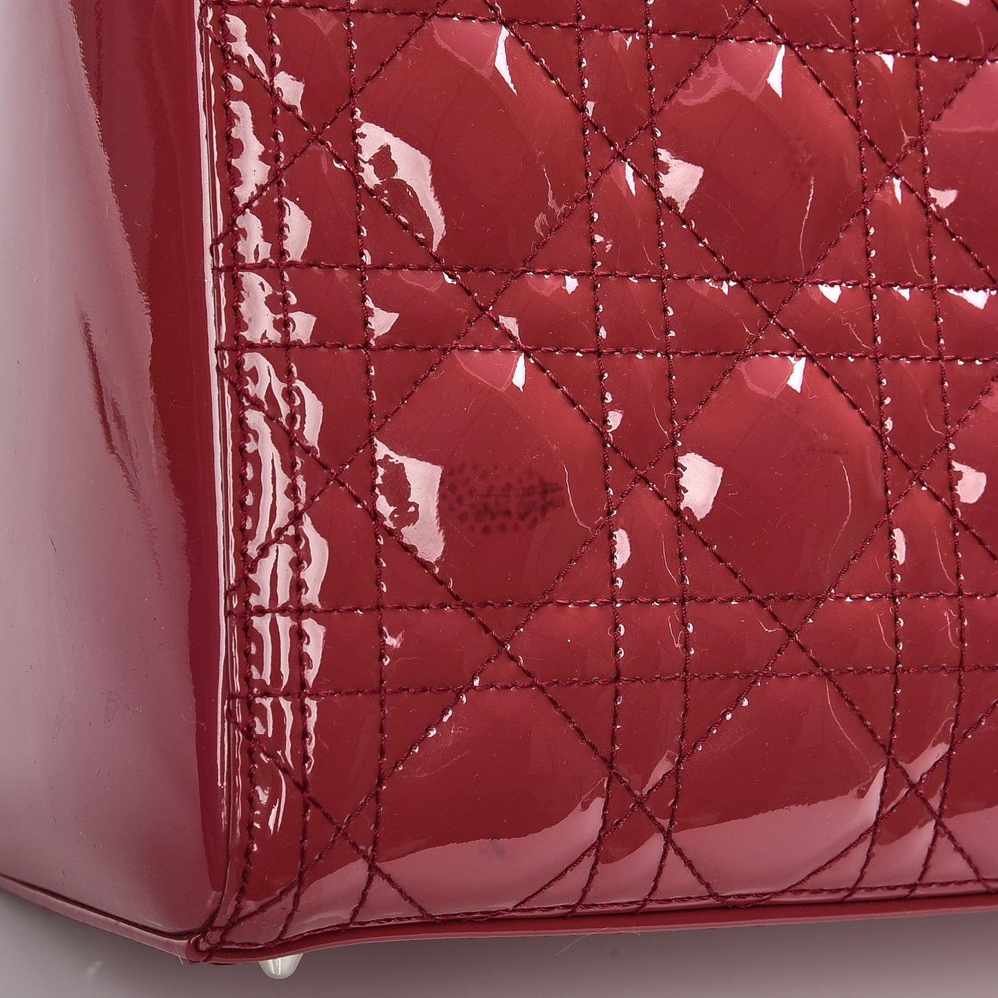 Patent Cannage Medium Lady Dior Dark Pink