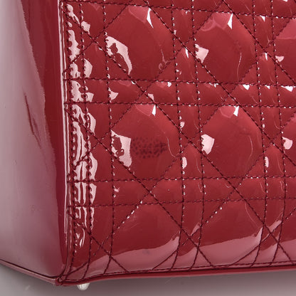 Christian Dior Patent Cannage Medium Lady Dior Dark Pink 12 of 17