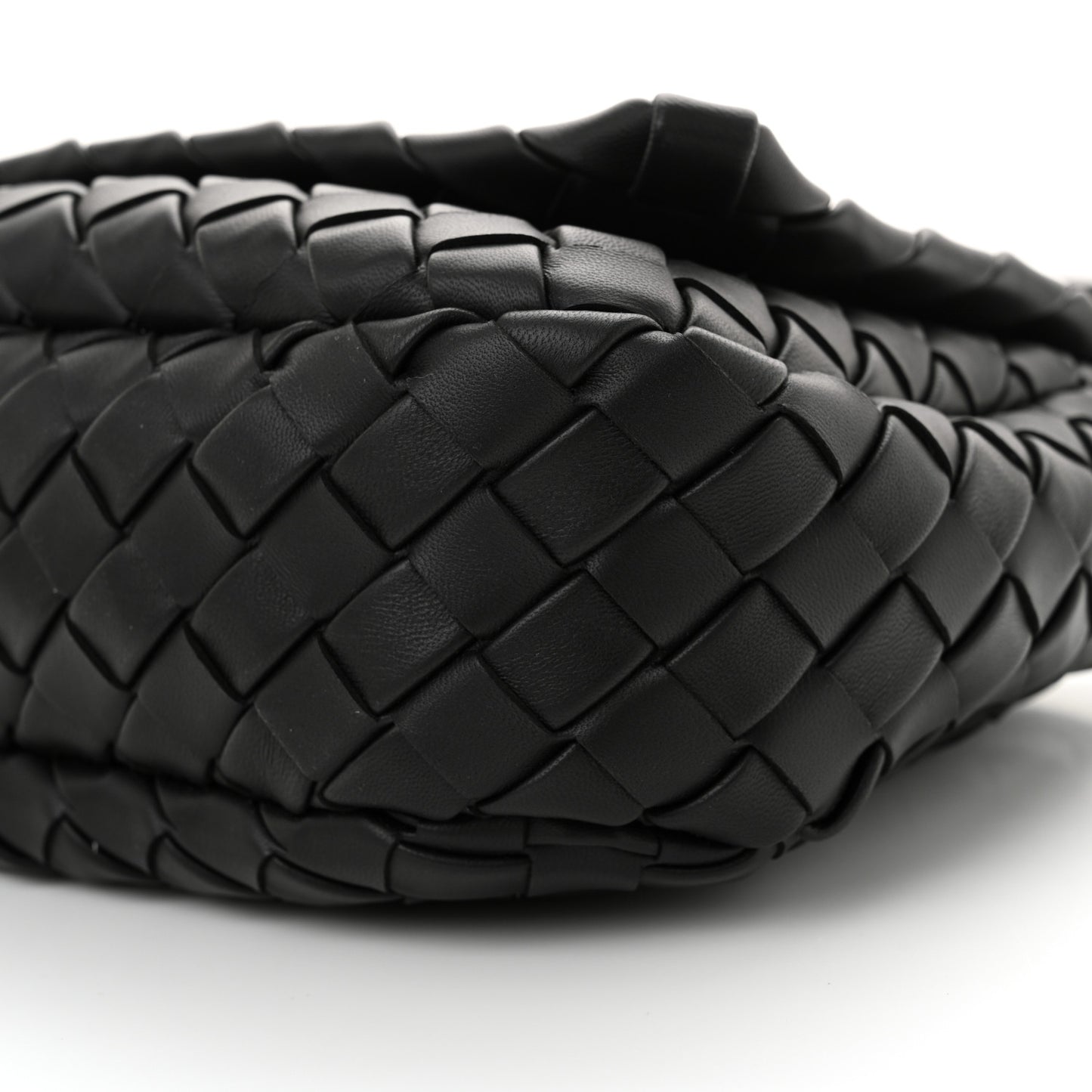 Nappa Intrecciato Small Cobble Messenger Bag Black