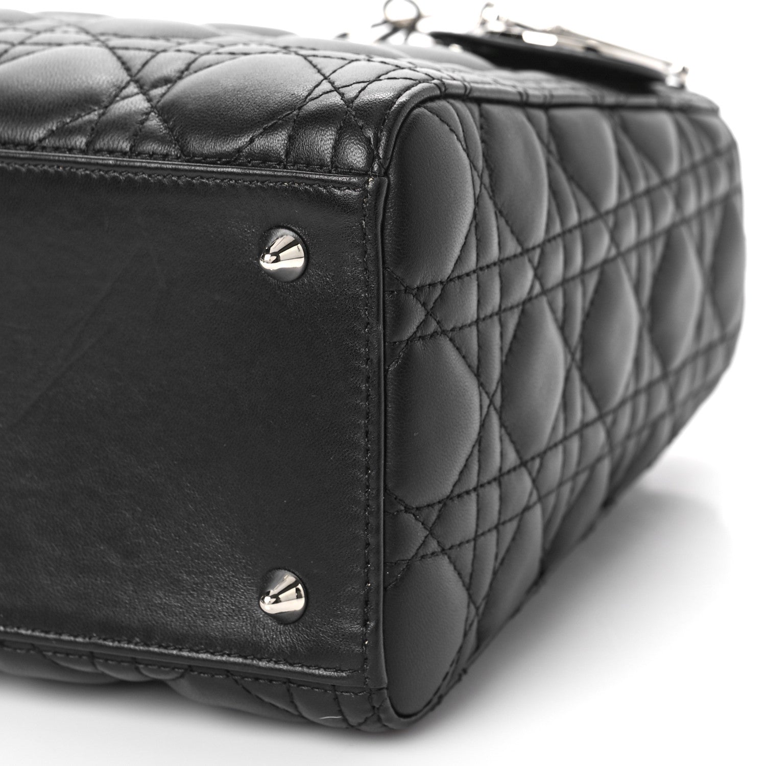 Christian Dior Lambskin Cannage Medium Lady Dior Black 8 of 9
