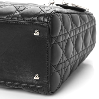 Christian Dior Lambskin Cannage Medium Lady Dior Black 8 of 9