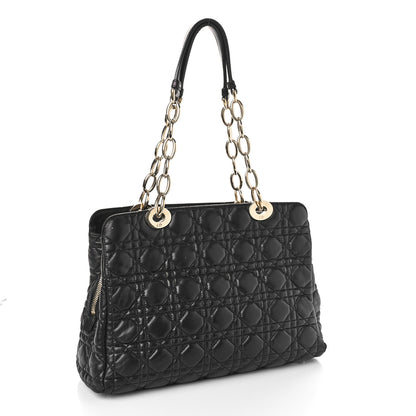 Christian Dior Lambskin Cannage Small Dior Soft Zipped Shopping Tote Black 3 of 12