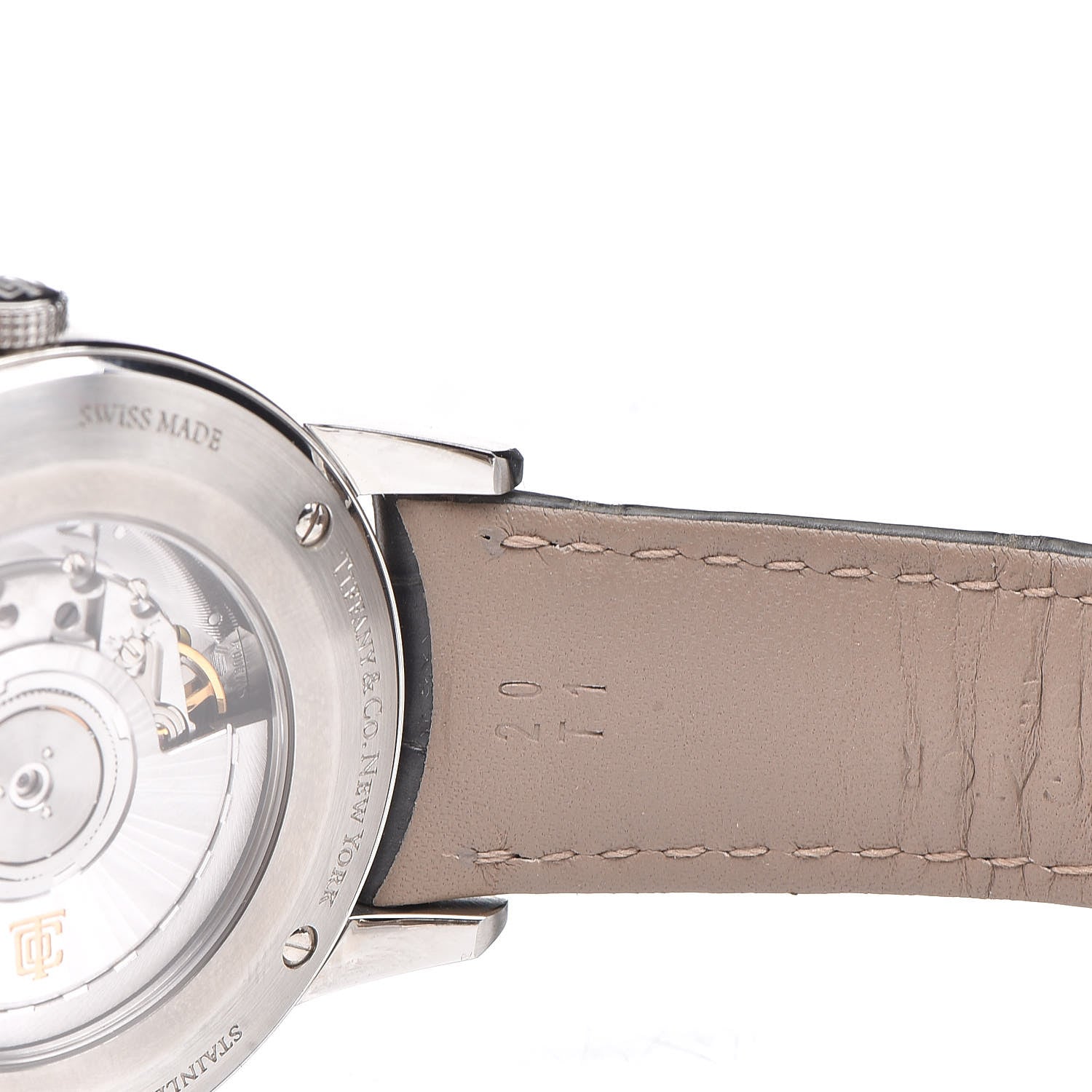 Tiffany Stainless Steel Alligator 40mm CT60 3-Hand Automatic Watch Grey 9 of 10