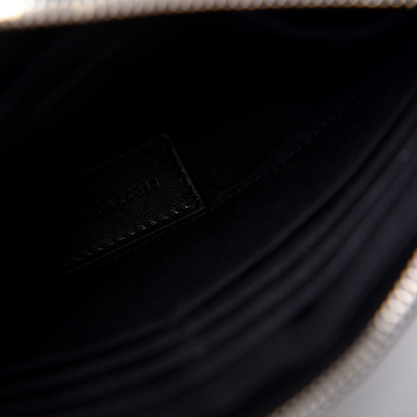 Calfskin Matelasse Chevron Monogram A5 Wristlet Black