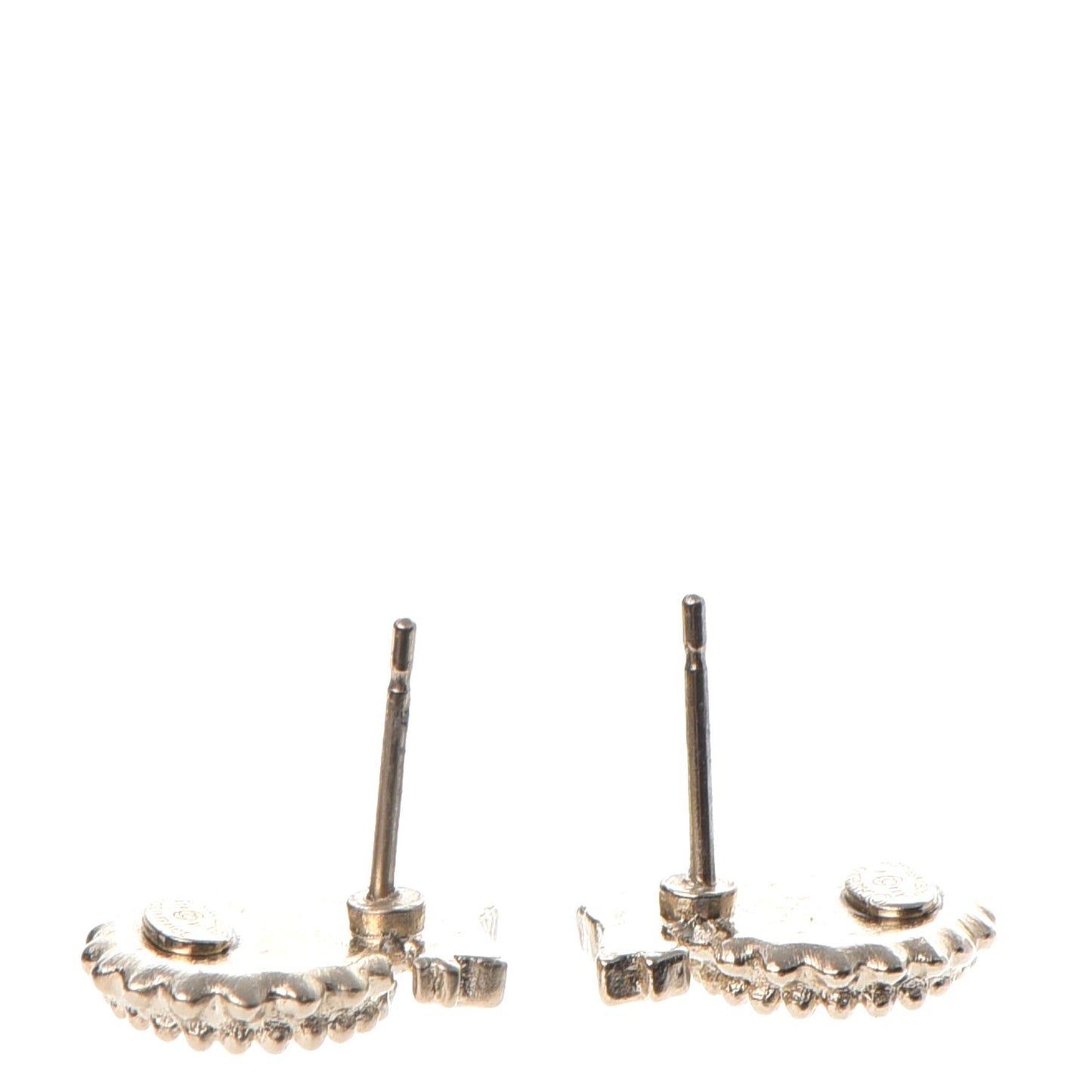 CC Bow Earrings Black Gold