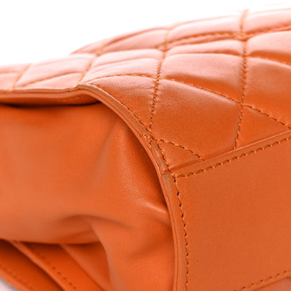 Chanel Lambskin Quilted Jumbo Grocery By Chanel Drawstring Shopping Bag Orange 12 of 16