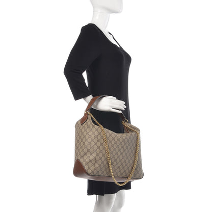 Gucci GG Supreme Monogram Large Linea A Hobo Light Brown 2 of 11