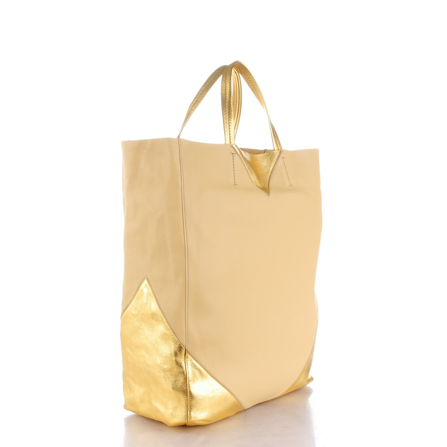 Celine Lambskin Medium Vertical Bi-Cabas Gold 3 of 9