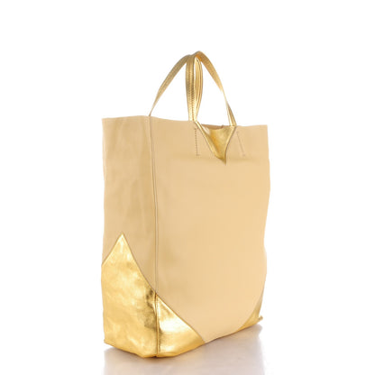 Celine Lambskin Medium Vertical Bi-Cabas Gold 3 of 9
