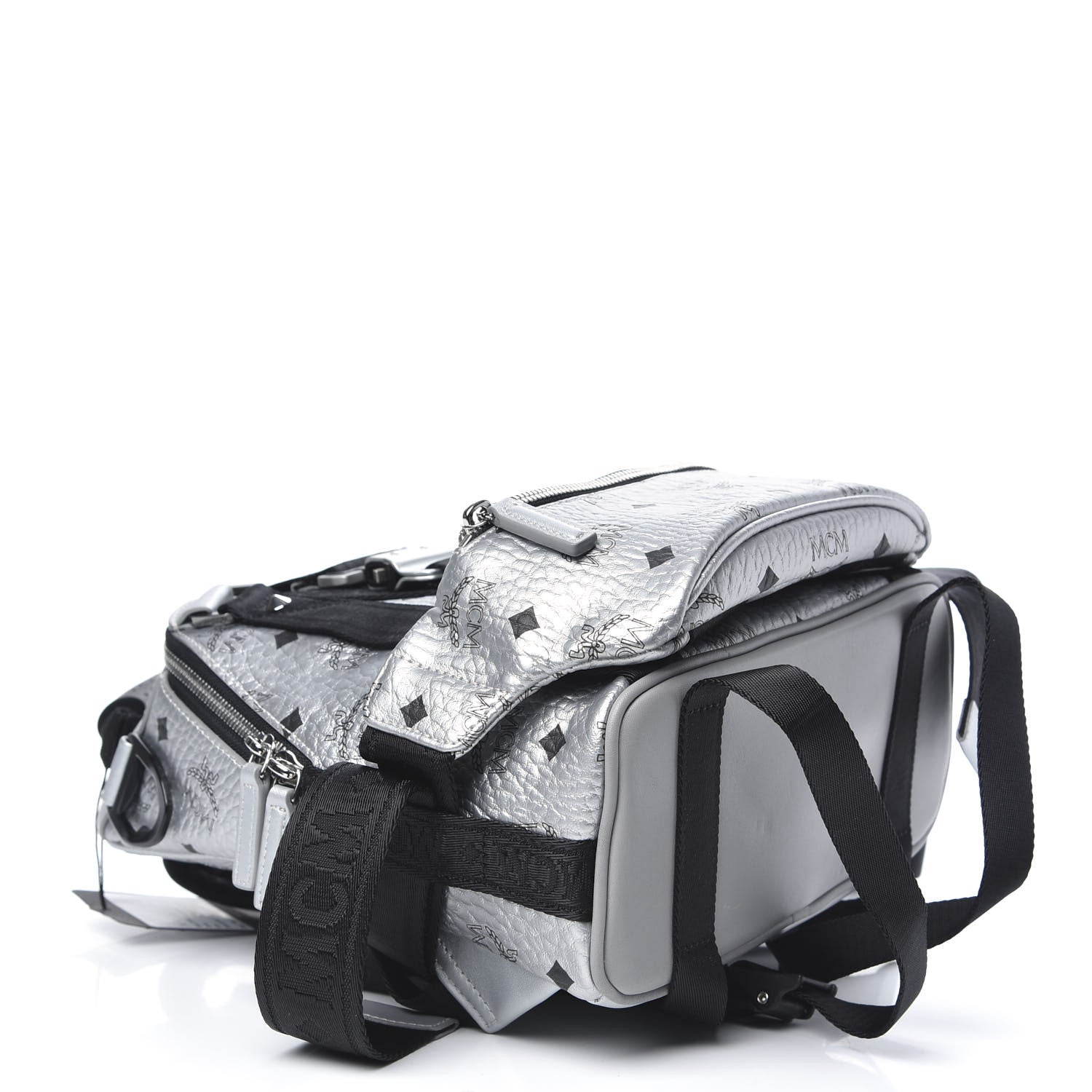 MCM Visetos Small Jemison Backpack Silver 690762 – FASHIONPHILE