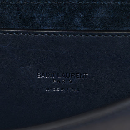 Saint Laurent Smooth Calfskin Monogram Medium Kaia Satchel Deep Marine 7 of 14
