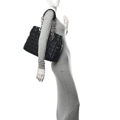 Christian Dior Lambskin Cannage Medium Dior Soft Shopping Tote Black 2 of 13