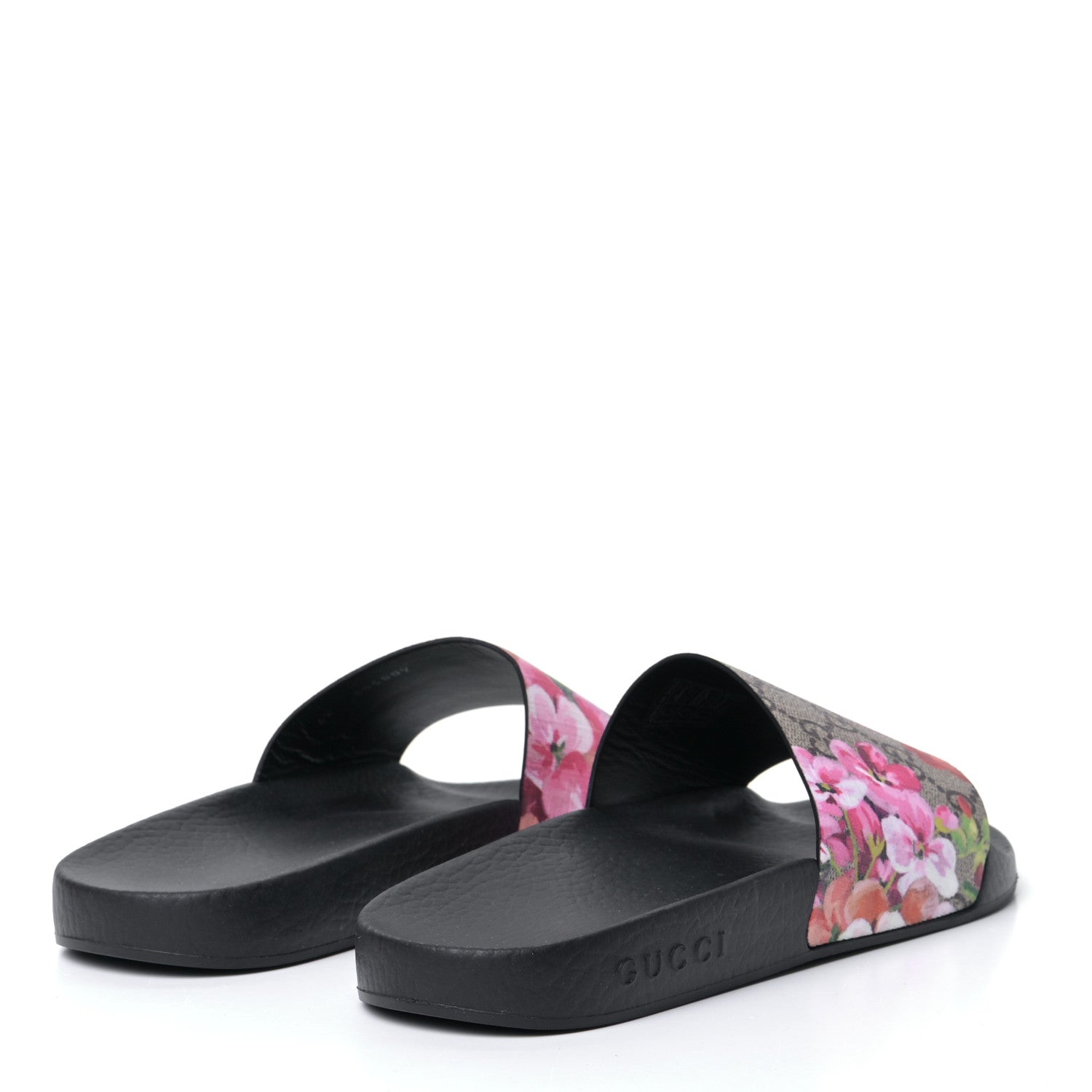 Gucci GG Supreme Monogram Blooms Slide Sandals 37 Beige Multicolor 4 of 8