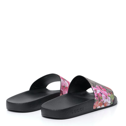 Gucci GG Supreme Monogram Blooms Slide Sandals 37 Beige Multicolor 4 of 8