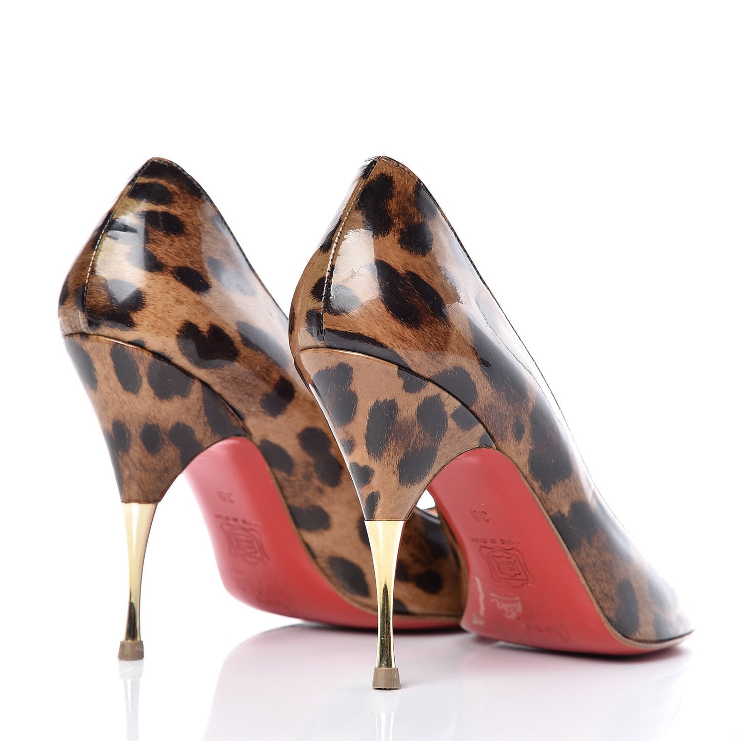 Patent Leopard Print Yoyospina 70 Peep Toe Pumps 38