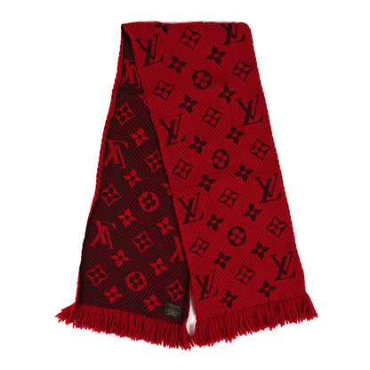Louis Vuitton Wool Silk Logomania Scarf Rubis 2 of 3