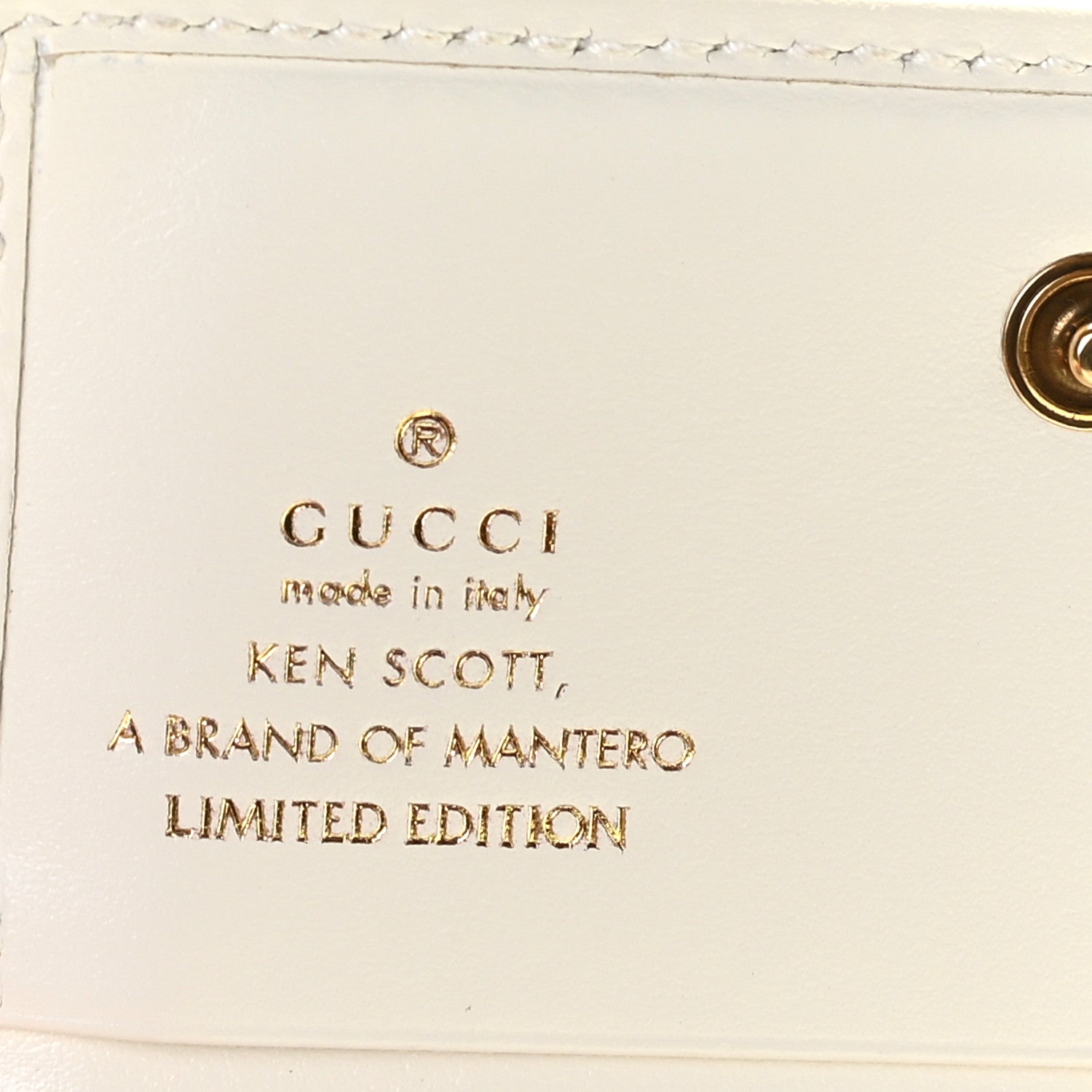 Gucci X KEN SCOTT Calfskin Matelasse Floral Print GG Marmont Card Case Wallet Ivory Pink 5 of 8