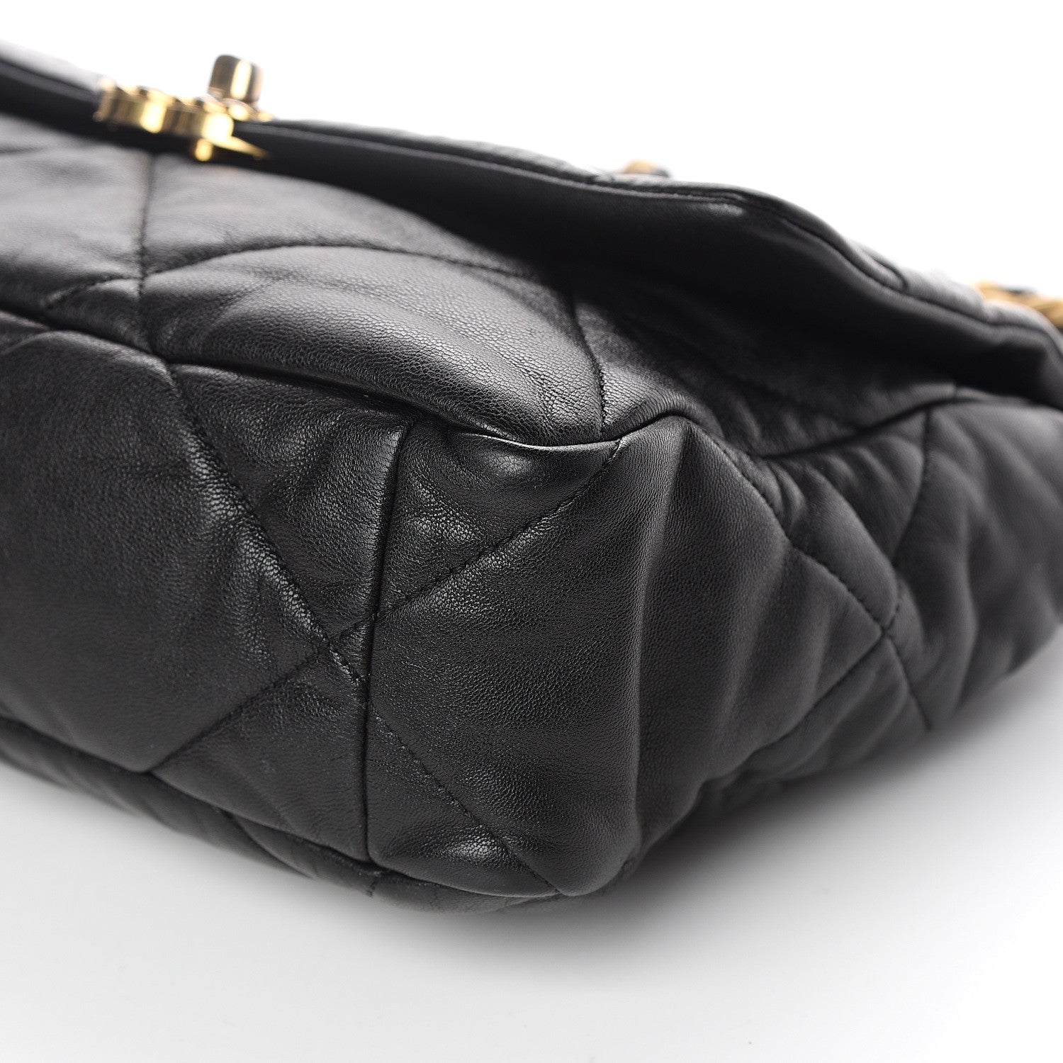 Chanel Goatskin Quilted Large 19 Flap Black 8 of 9