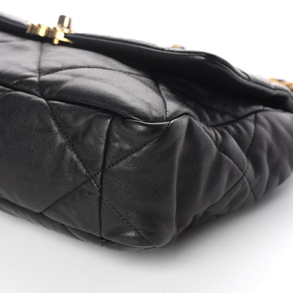 Chanel Goatskin Quilted Large 19 Flap Black 8 of 9