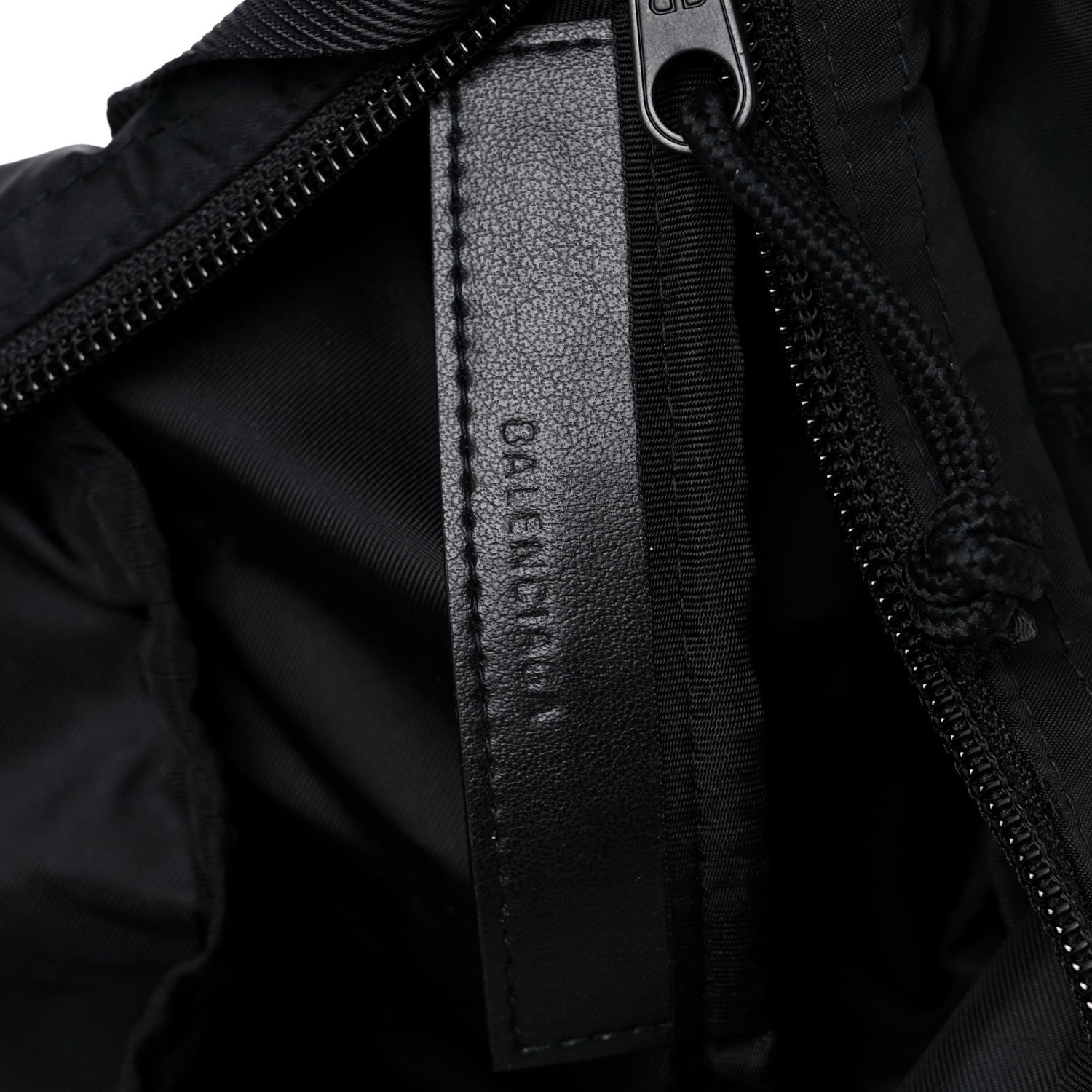 Balenciaga Recycled Sport Nylon Logo Embroidered Large Wheel Sling Bag Black White 6 of 11