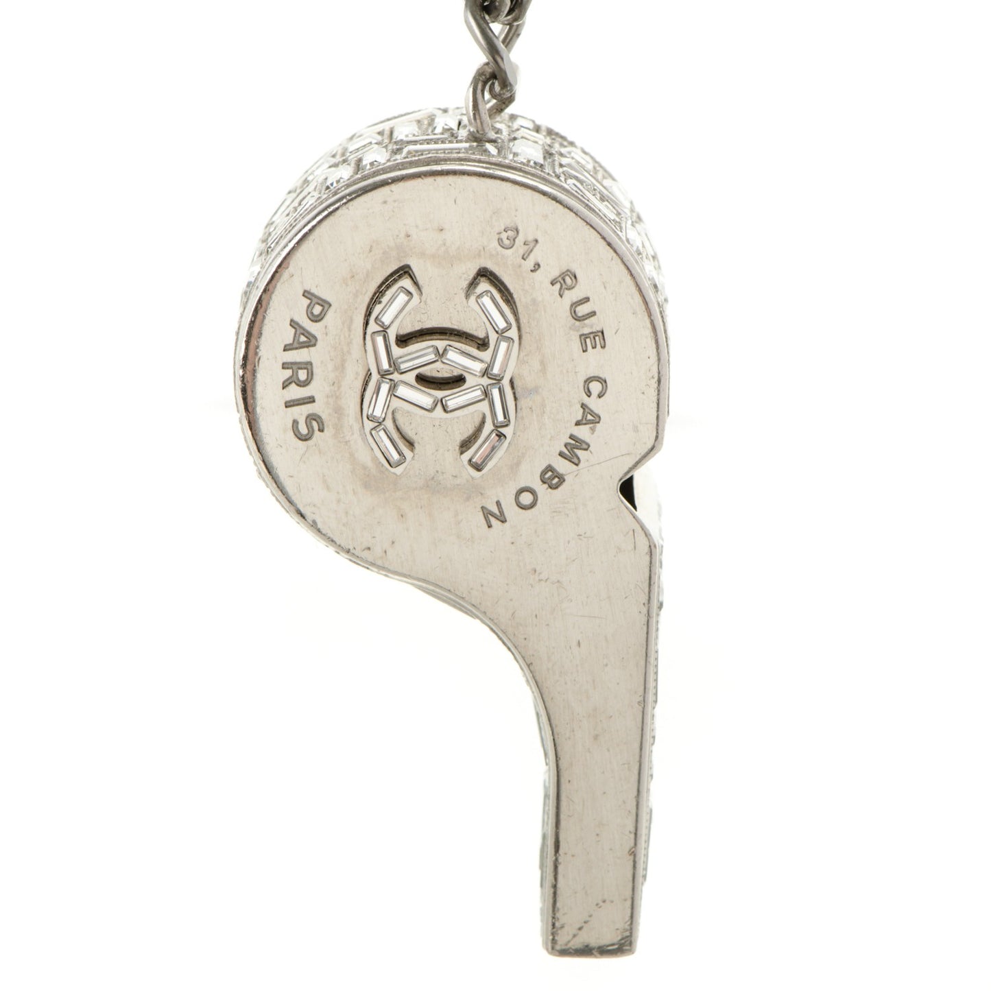 Crystal CC Whistle Pendant Necklace
