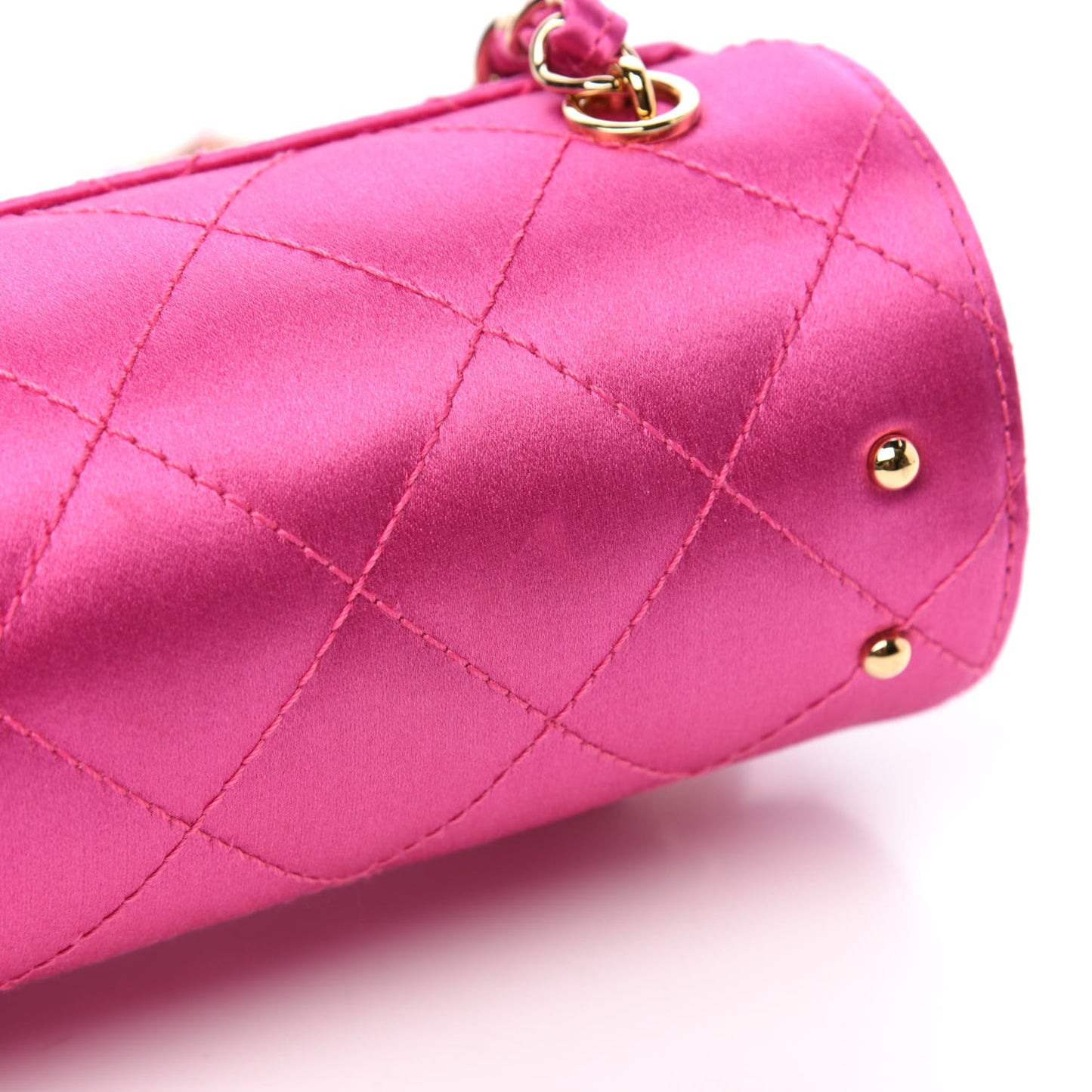 Satin Quilted Evening Bag Fuchsia