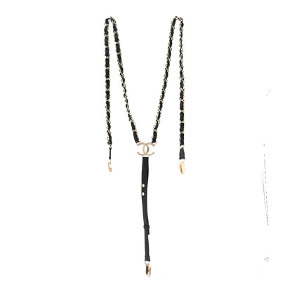 Chanel Calfskin CC Chain Suspenders M Black 2 of 4