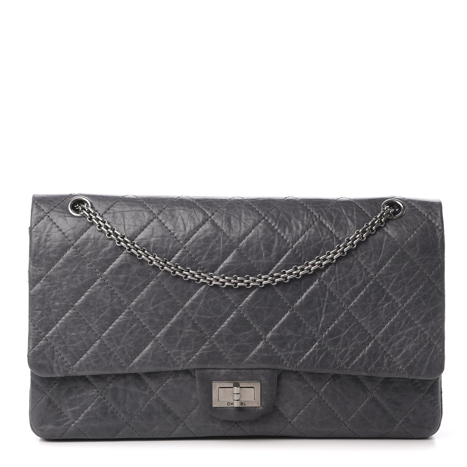 Chanel Aged Calfskin Quilted 50th Anniversary 2.55 Reissue 227 Flap Grey 1 of 17