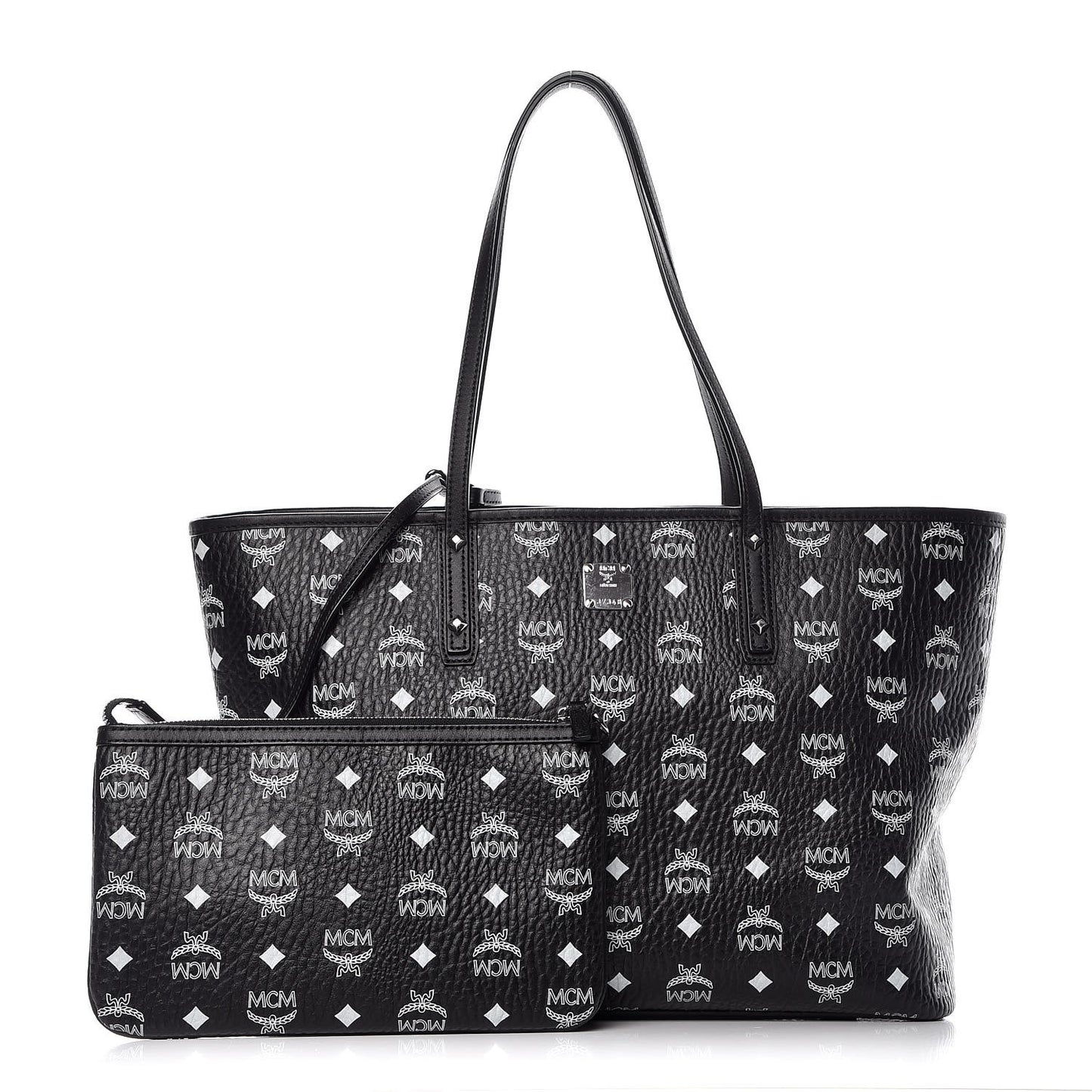 Visetos Medium Anya Zip Top Shopper Tote Black