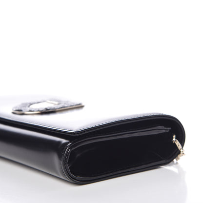 Christian Dior Smooth Calfskin Sequin Large Diorama Club Croisiere Chain Wallet Black 9 of 12