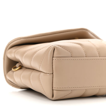 Saint Laurent Calfskin Y Quilted Monogram Toy Loulou Crossbody Bag Dark Beige 8 of 10