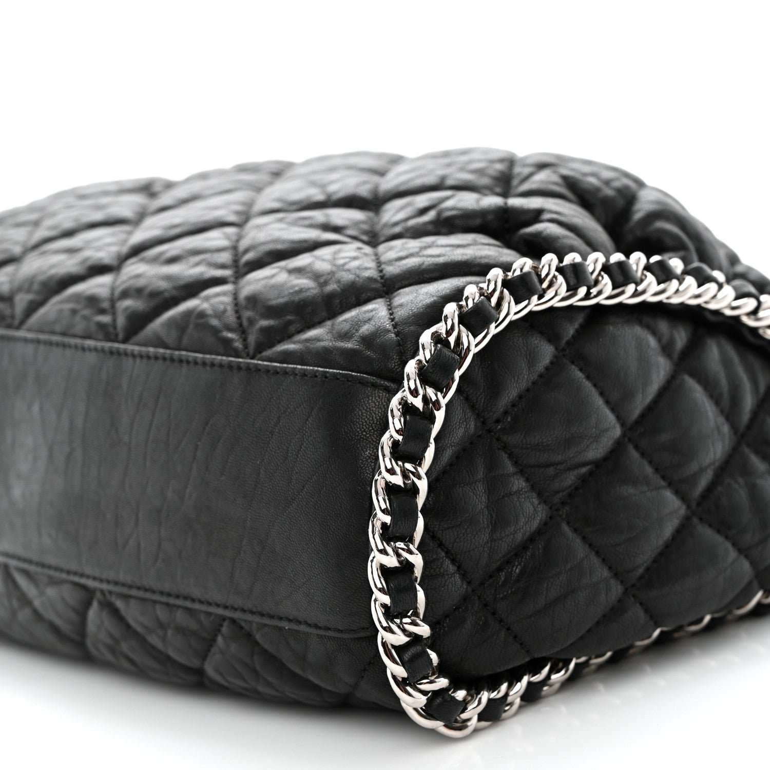 Chanel Washed Lambskin Chain Around Hobo Black 10 of 11