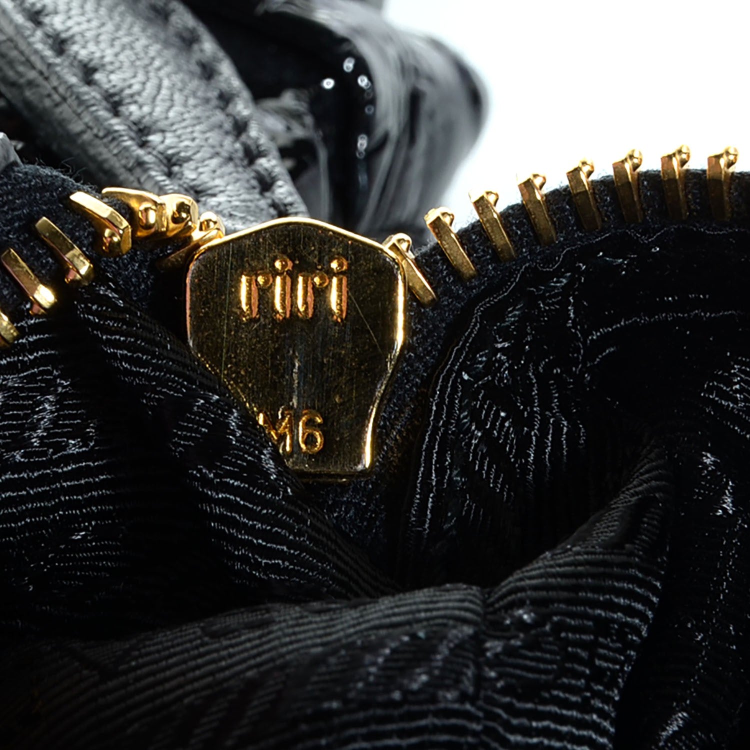 Prada Vernice Gaufre Shoulder Bag Black 9 of 12