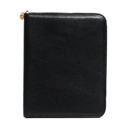 Alexander McQueen Calfskin Skull Charm Zip Around Tablet Case Black 1 of 8