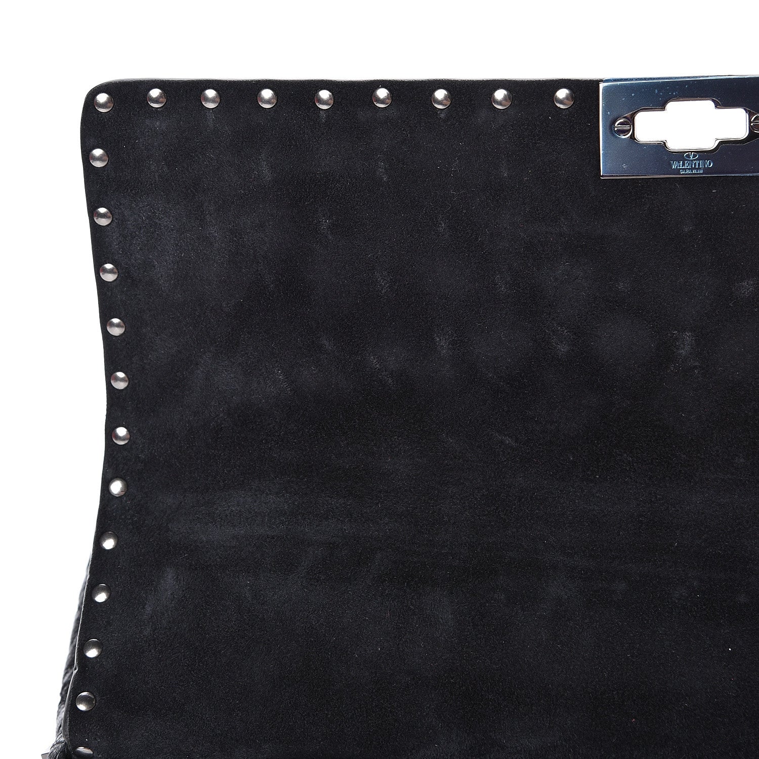 Valentino Garavani Craquele Nappa Large Rockstud Spike Shoulder Bag Black 11 of 12