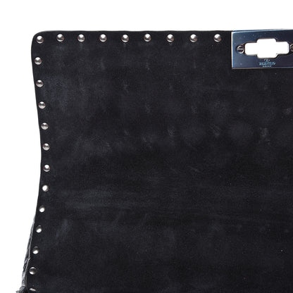 Valentino Garavani Craquele Nappa Large Rockstud Spike Shoulder Bag Black 11 of 12