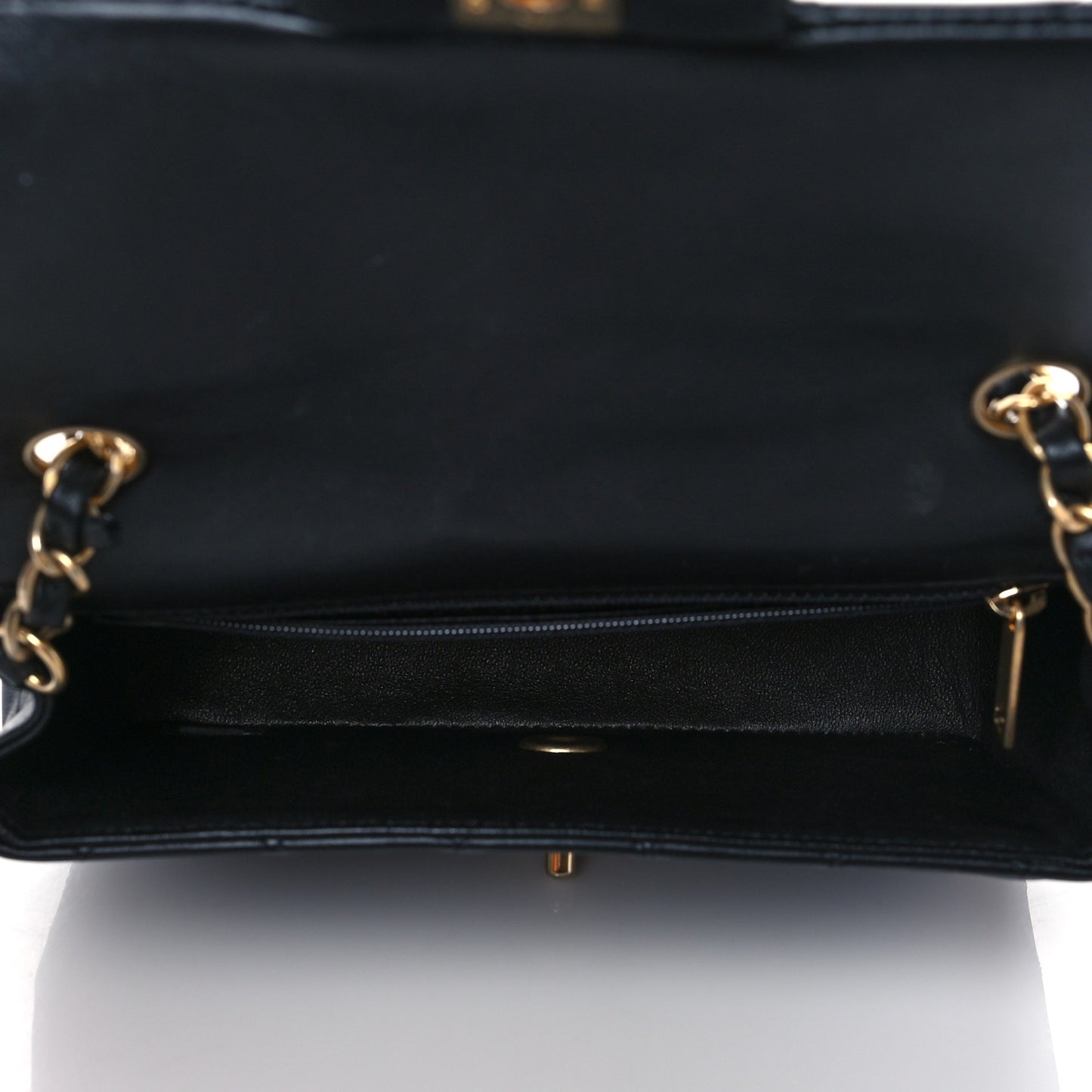 Lambskin Quilted Mini Rectangular Flap Black