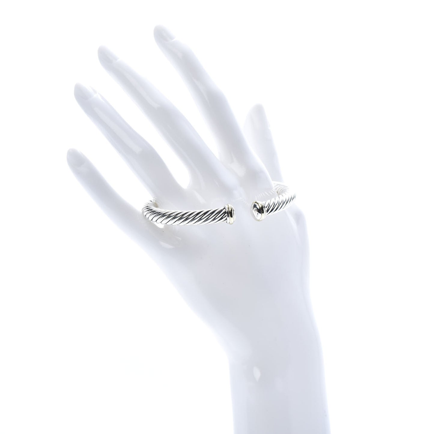 Sterling Silver 18K Yellow Gold 7mm Cablespira Bracelet