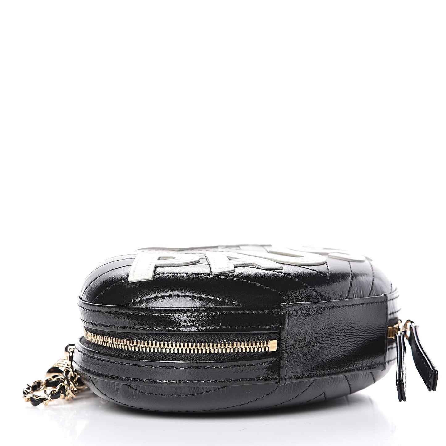 Lambskin Embroidered Chevron Quilted La Pausa Tassel Clutch Black