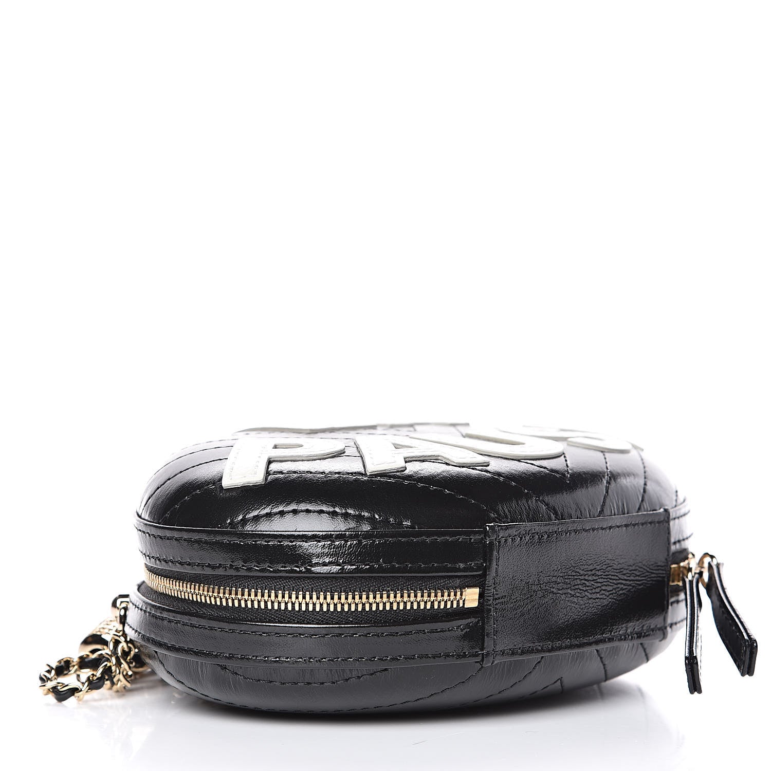 Chanel Lambskin Embroidered Chevron Quilted La Pausa Tassel Clutch Black 4 of 9