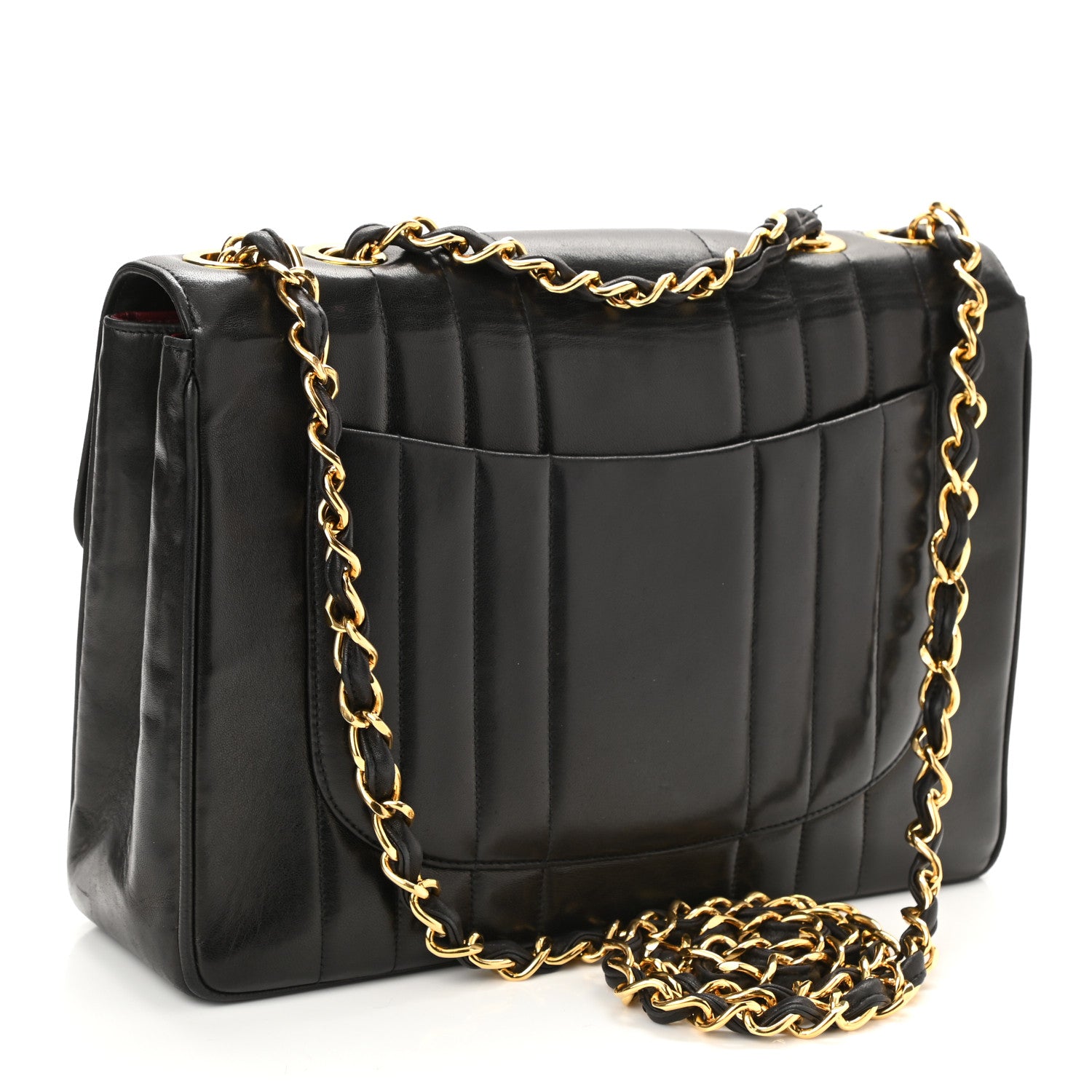 Chanel Lambskin Vertical Quilt Jumbo Single Flap Black 3 of 19