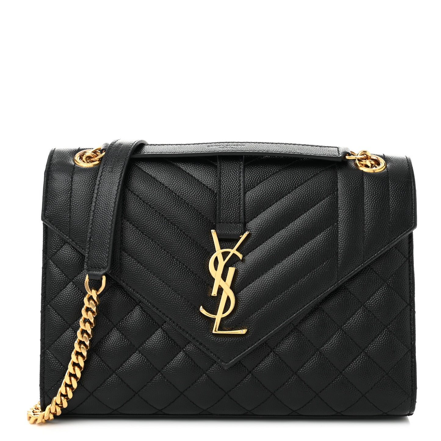 Grain De Poudre Textured Mixed Matelasse Triquilt Medium Monogram Satchel Black