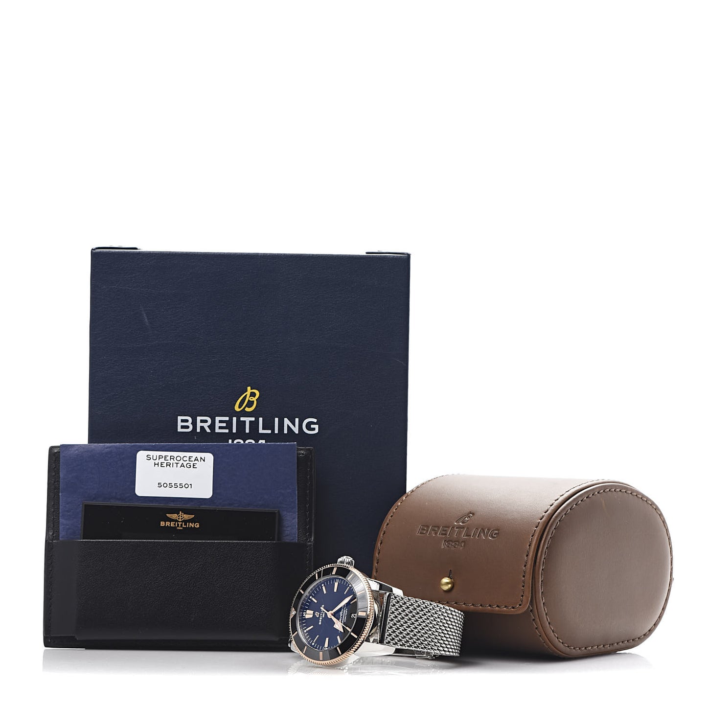 Stainless Steel 18K Rose Gold 44mm Superocean Heritage II B20 Automatic Watch Volcano Black UB2030