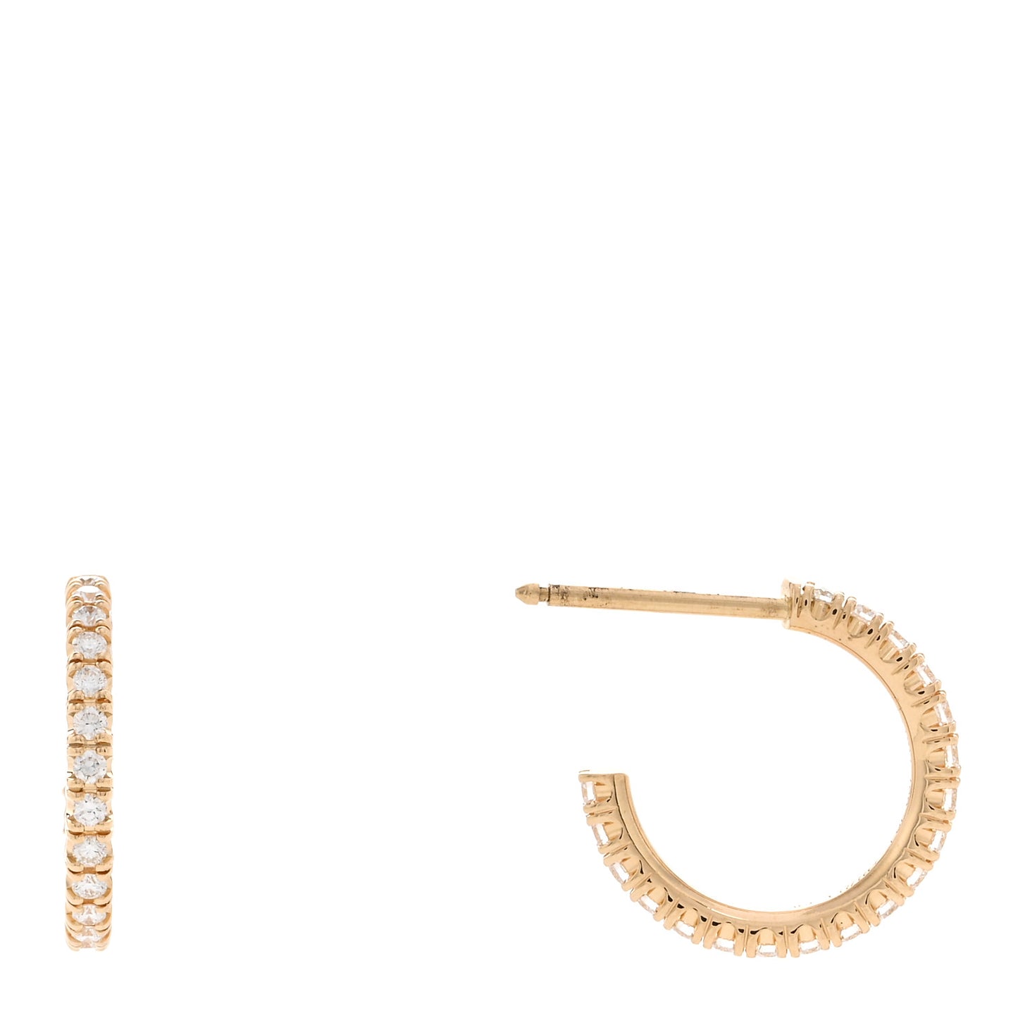 18K Yellow Gold Diamond SM Etincelle De Cartier Hoop Earrings