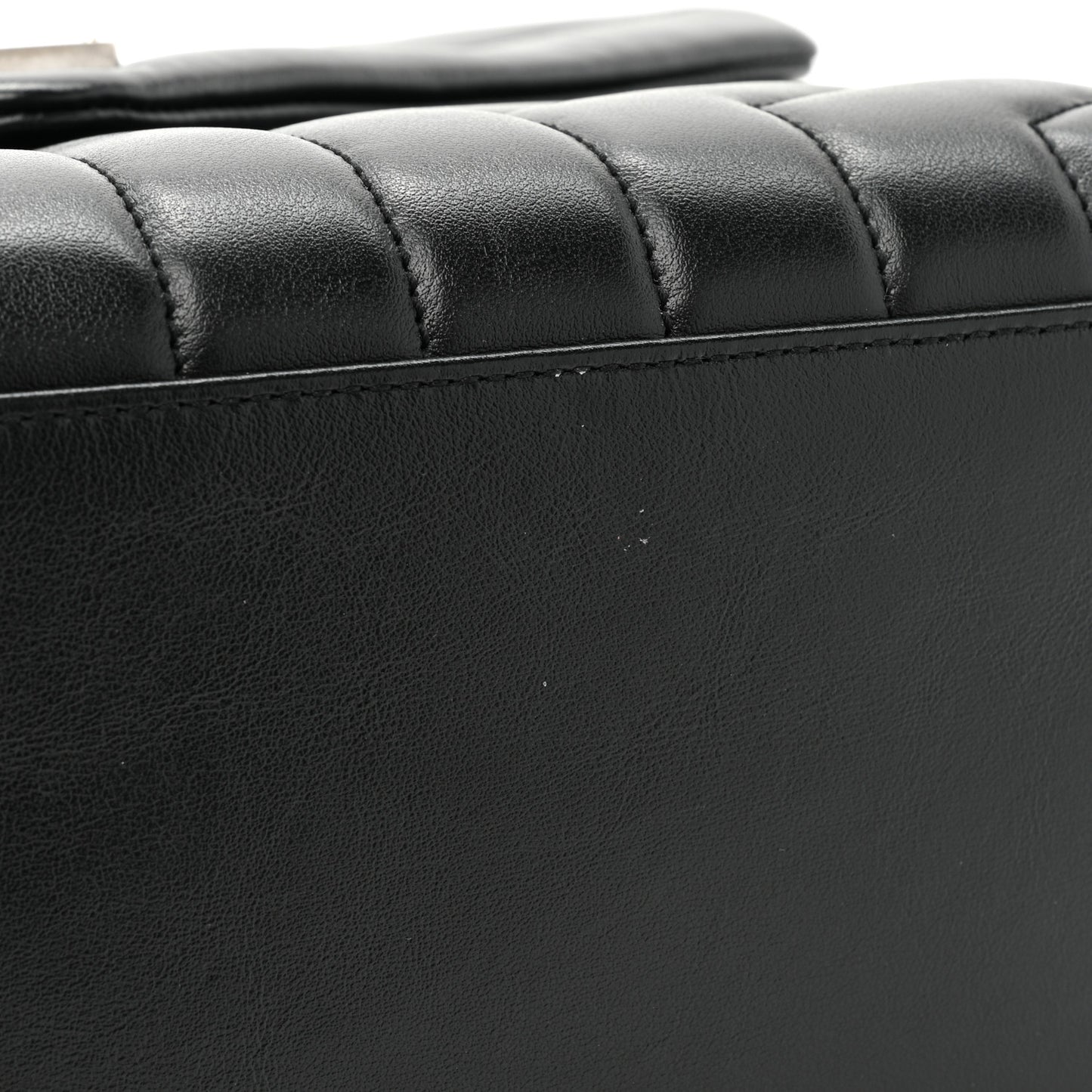 Calfskin Y Quilted Monogram Medium Loulou Chain Satchel Black