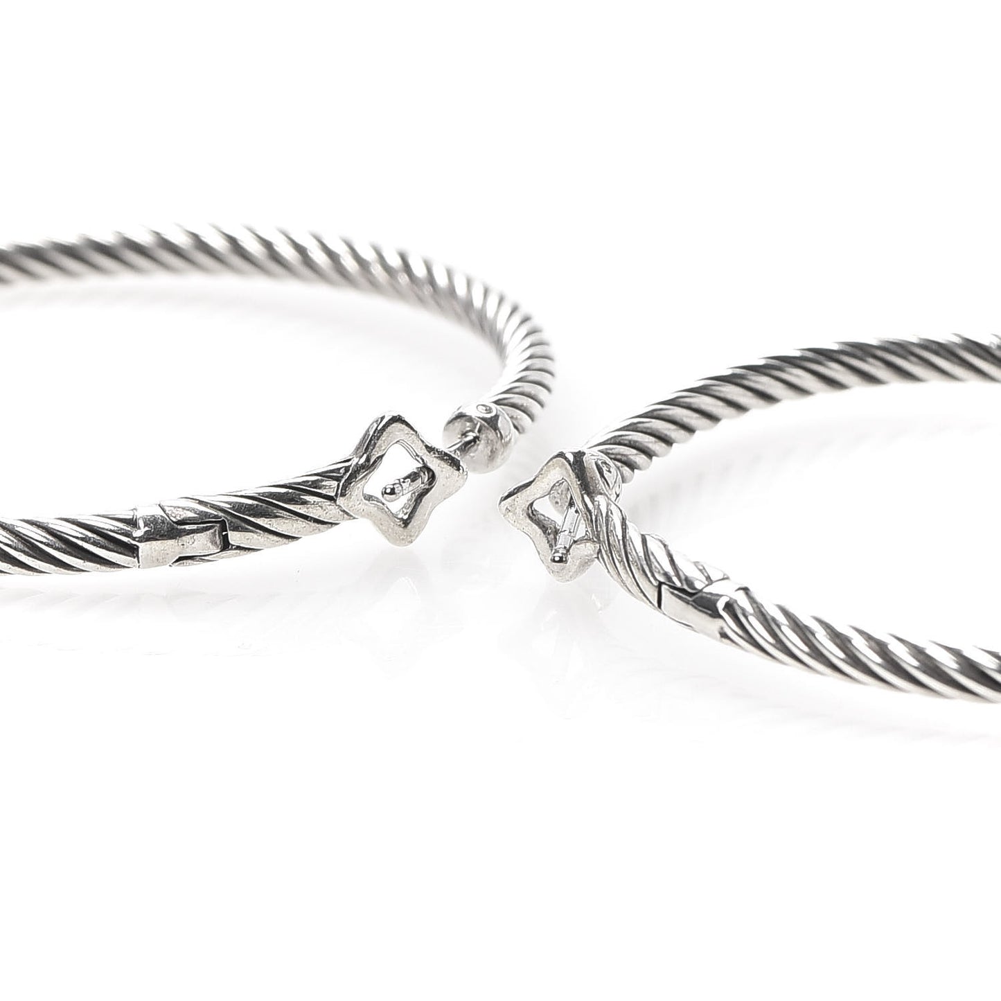 Sterling Silver Large Cable Classics Hoop Earrings