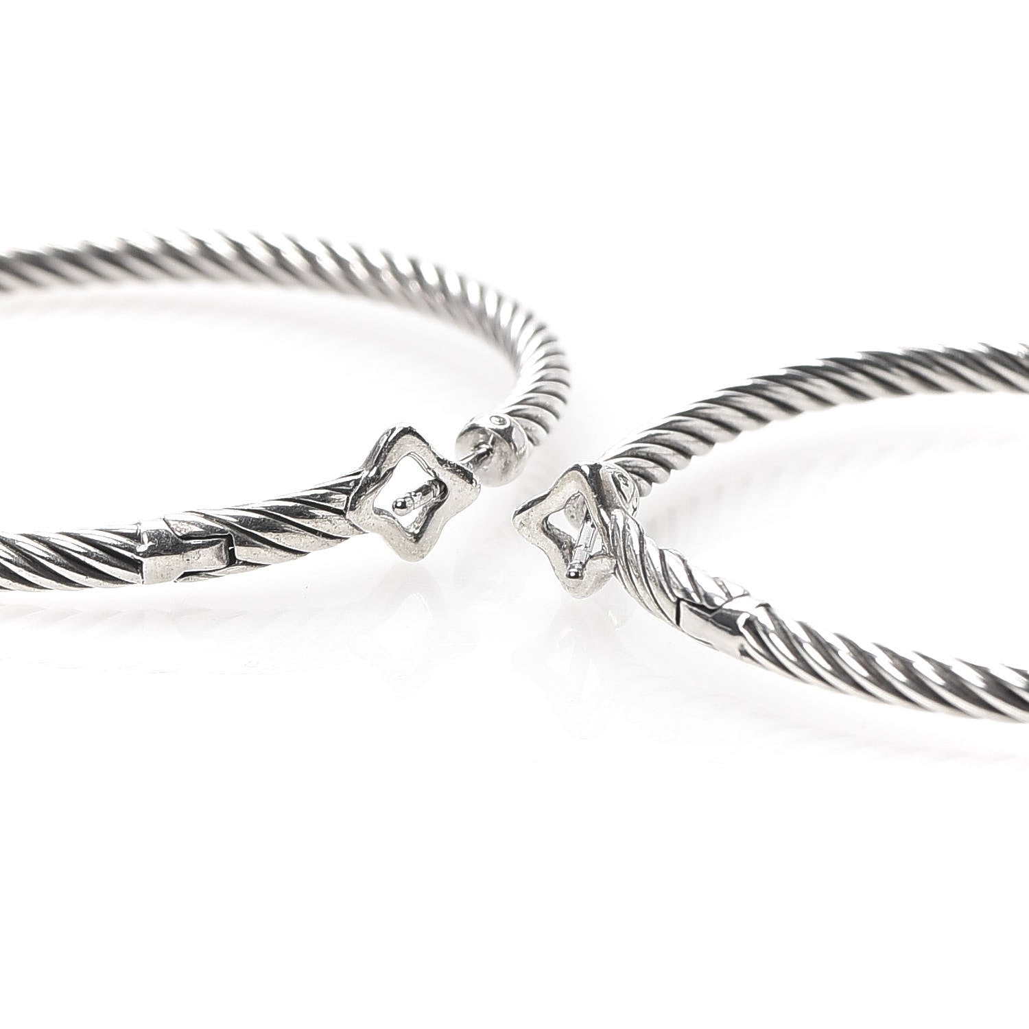 David Yurman Sterling Silver Large Cable Classics Hoop Earrings 3 of 5