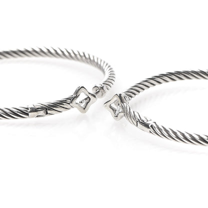 David Yurman Sterling Silver Large Cable Classics Hoop Earrings 3 of 5