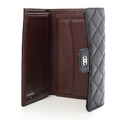 Chanel Lambskin Quilted Large Flap Wallet Black 5 of 7