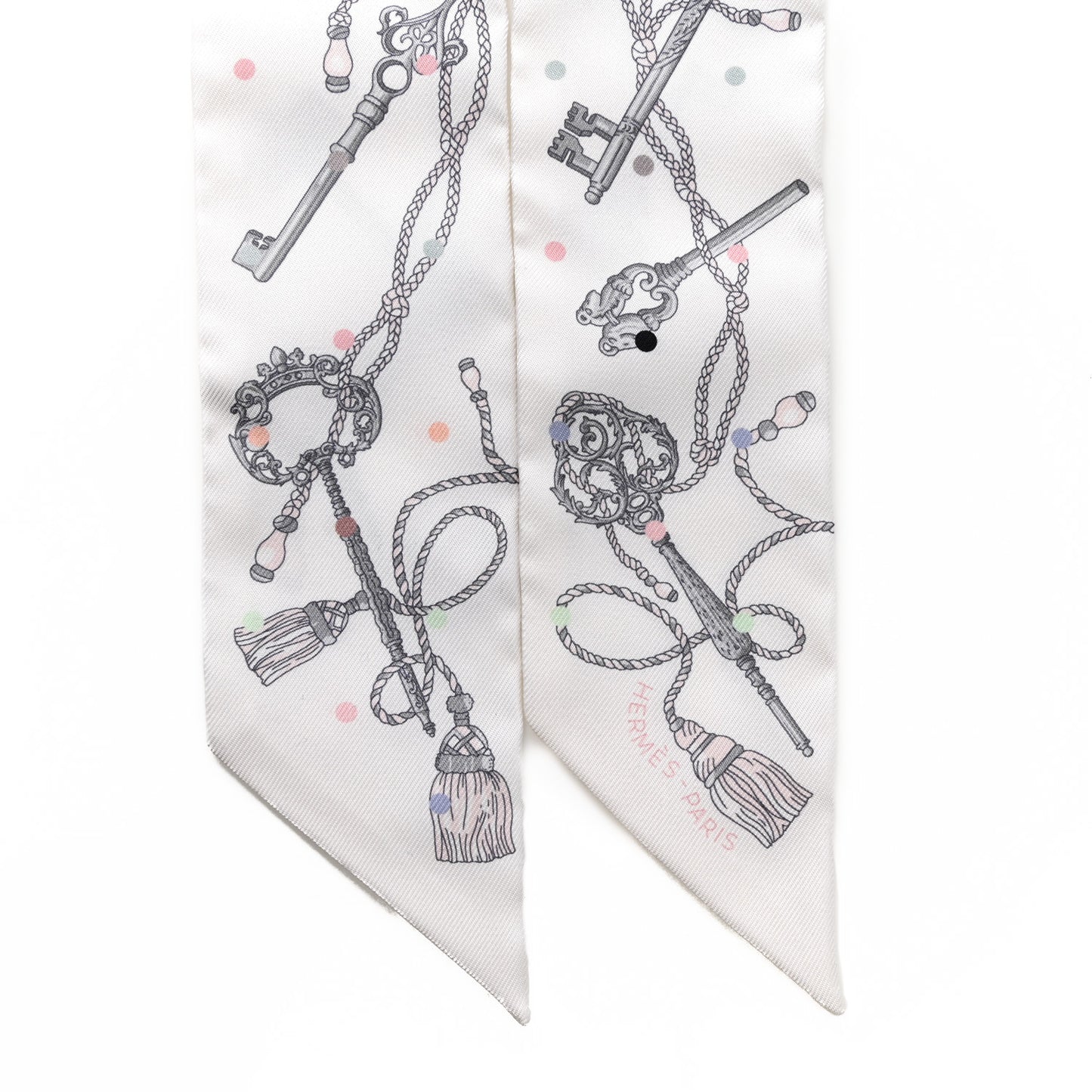 Silk Les Cles A Pois Twilly White Gris Acier